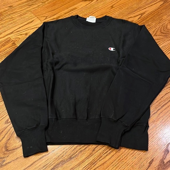 Champion Woman’s Black Reverse Weave Crewneck Size S - Picture 1 of 5